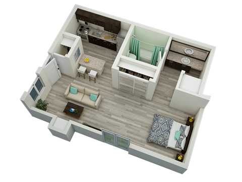 Single Studio Floorplan